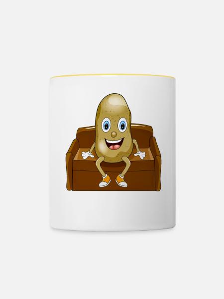 KARTOFFEL COUCH - Tasse zweifarbig - Weiß/Gelb