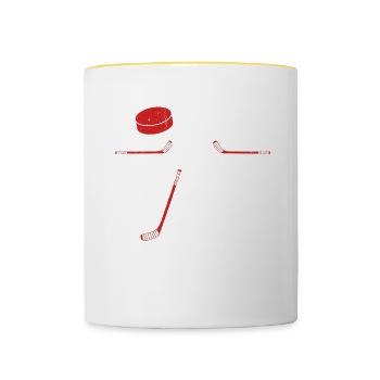 Ice Hockey Saying for Ice Hockey Players - Contrasting Mug - white/yellow - Front