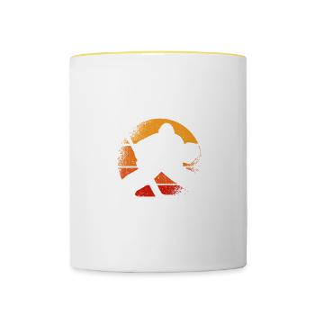 Ice Hockey Saying for Ice Hockey Players - Contrasting Mug - white/yellow - Front