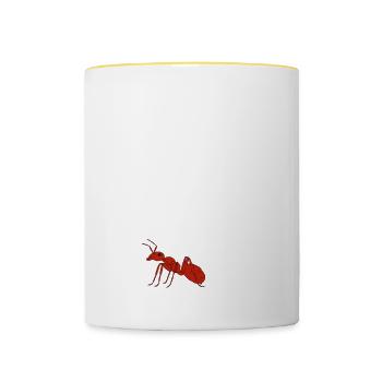 Antkeeping Ameisenzucht Ameisen - Tasse zweifarbig - Weiß/Gelb - Vorne