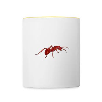 Antkeeping Ameisenzucht Ameisen - Tasse zweifarbig - Weiß/Gelb - Vorne