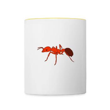Antkeeping Ameisenzucht Ameisen - Tasse zweifarbig - Weiß/Gelb - Vorne