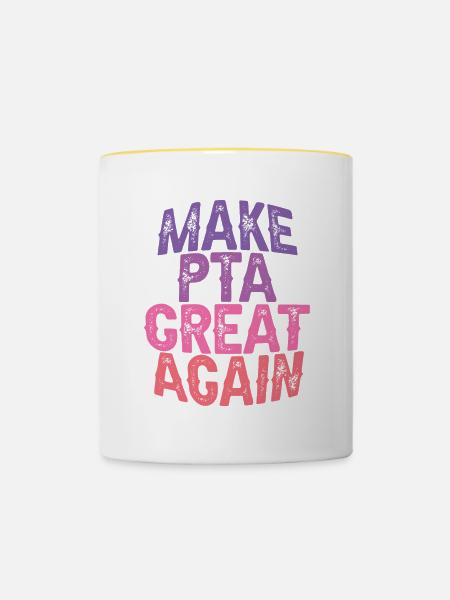 Make PTA Great Again 3 - Tasse zweifarbig - Weiß/Gelb