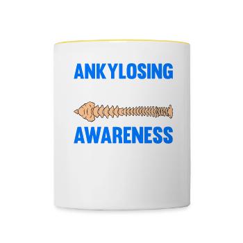 Spondylarthrite ankylosante, spondylarthrite ankylosante - Mug contrasté - blanc/jaune - Devant