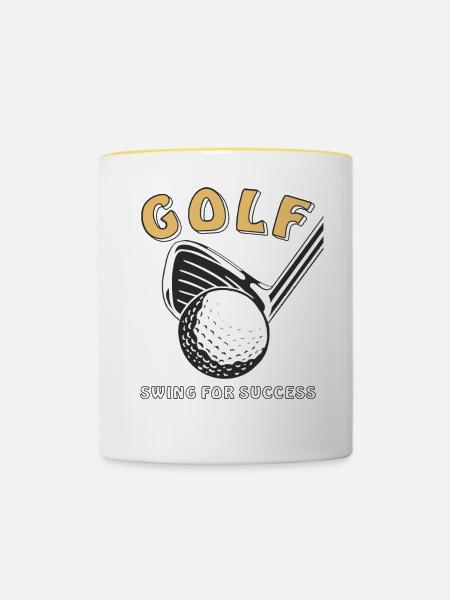 GOLF SWING FOR SUCCESS - Tasse zweifarbig - Weiß/Gelb