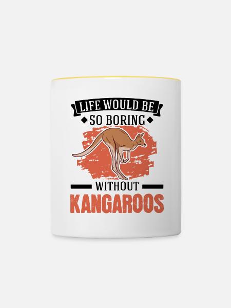 Australisches Känguru Australien Kangaroo - Tasse zweifarbig - Weiß/Gelb