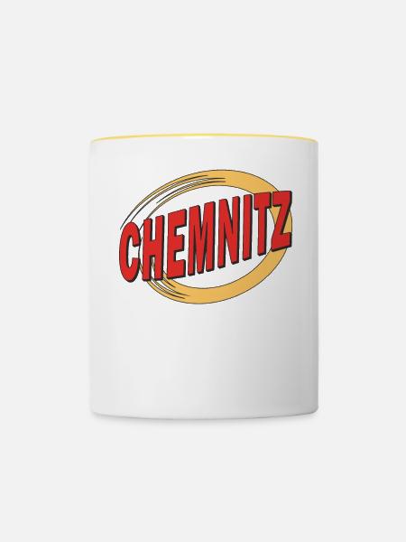 CHEMNITZ - Tasse zweifarbig - Weiß/Gelb