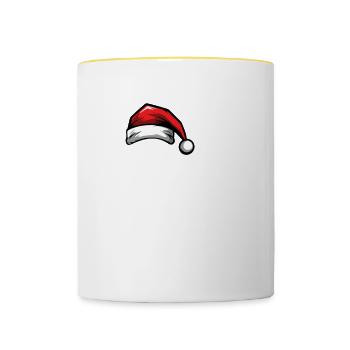 18 Zahl Weihnachten - Tasse zweifarbig - Weiß/Gelb - Vorne