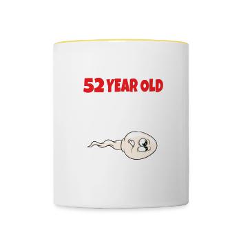 Spermie Hier Ist Ein Altes Bild Von Mir - Tasse zweifarbig - Weiß/Gelb - Vorne