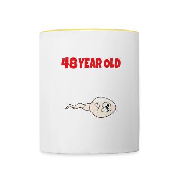 Spermie Hier Ist Ein Altes Bild Von Mir - Tasse zweifarbig - Weiß/Gelb - Vorne