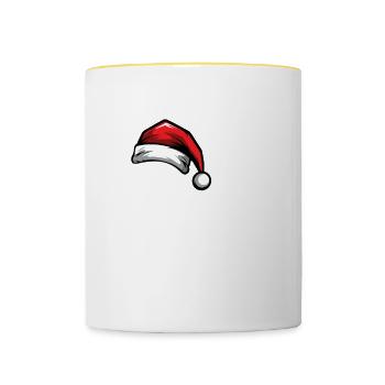28 Zahl Weihnachten - Tasse zweifarbig - Weiß/Gelb - Vorne