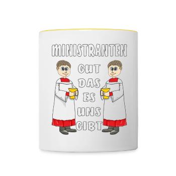 MINISTRANTEN GUT DAS ES UNS GIBT - Tasse zweifarbig - Weiß/Gelb - Vorne
