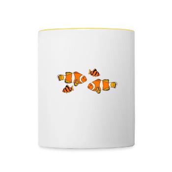 Aquaristik Fischzucht Aquarianer - Tasse zweifarbig - Weiß/Gelb - Vorne