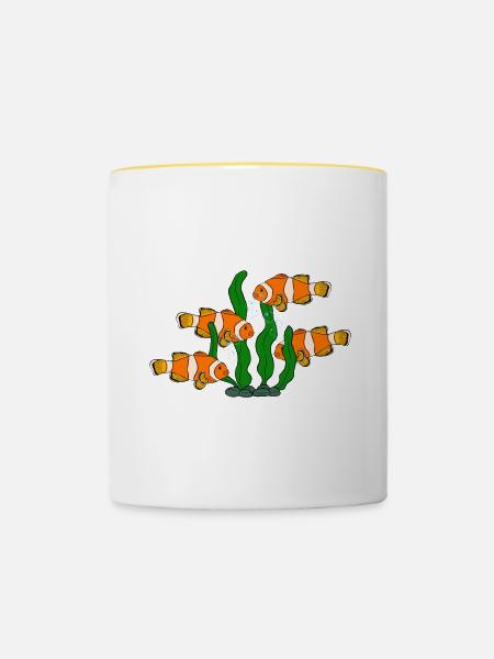 Aquaristik Fischzucht Aquarianer - Tasse zweifarbig - Weiß/Gelb