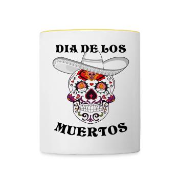 DIA DE LOS MUERTOS - Contrasting Mug - white/yellow - Front