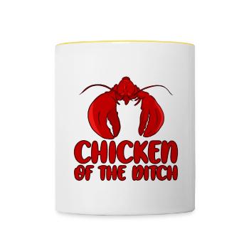 Poulet du fossé 4 - Mug contrasté - blanc/jaune - Devant