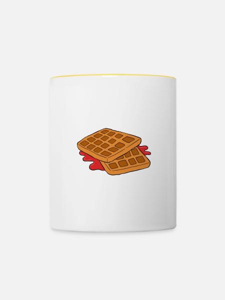Waffel machen Waffeleisen - Tasse zweifarbig - Weiß/Gelb