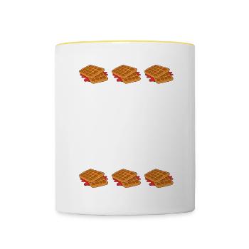 Waffle making waffle maker - Contrasting Mug - white/yellow - Front