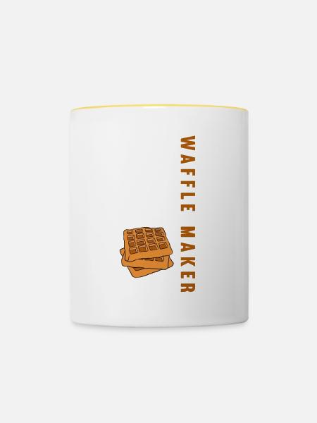 Waffel machen Waffeleisen - Tasse zweifarbig - Weiß/Gelb