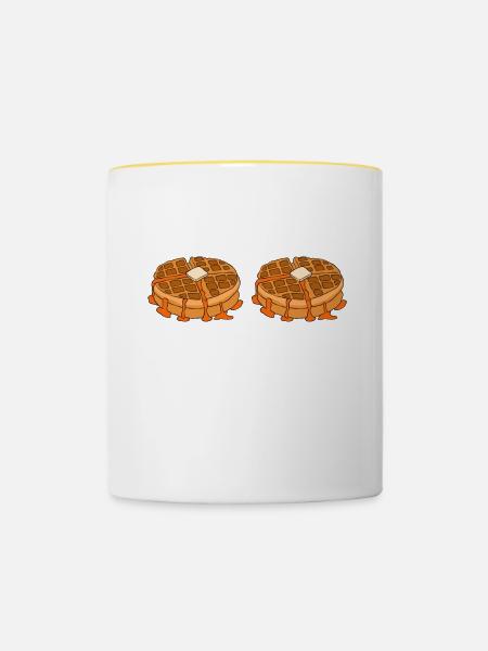 Waffel machen Waffeleisen - Tasse zweifarbig - Weiß/Gelb