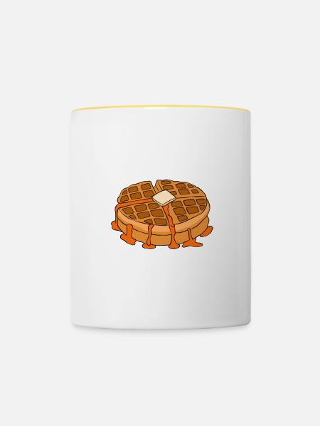 Waffel machen Waffeleisen - Tasse zweifarbig - Weiß/Gelb