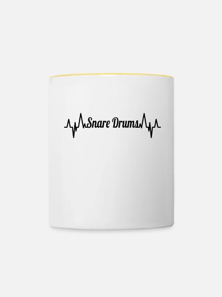 Trommel Herzlinie - Tasse zweifarbig - Weiß/Gelb