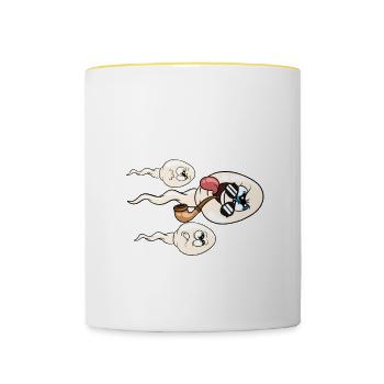 1947 Birthday 77 years old - Contrasting Mug - white/yellow - Front