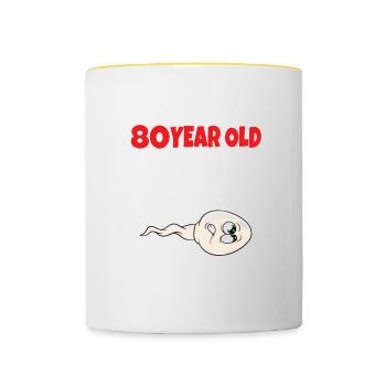 Spermie Hier Ist Ein Altes Bild Von Mir - Tasse zweifarbig - Weiß/Gelb - Vorne