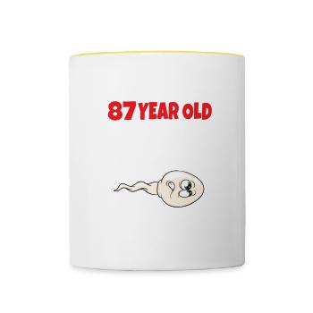 Spermie Hier Ist Ein Altes Bild Von Mir - Tasse zweifarbig - Weiß/Gelb - Vorne