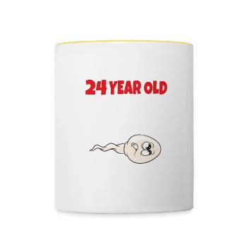 Spermie Hier Ist Ein Altes Bild Von Mir - Tasse zweifarbig - Weiß/Gelb - Vorne