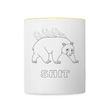 EISBÄR SHIT - Tasse zweifarbig - Weiß/Gelb - Vorne