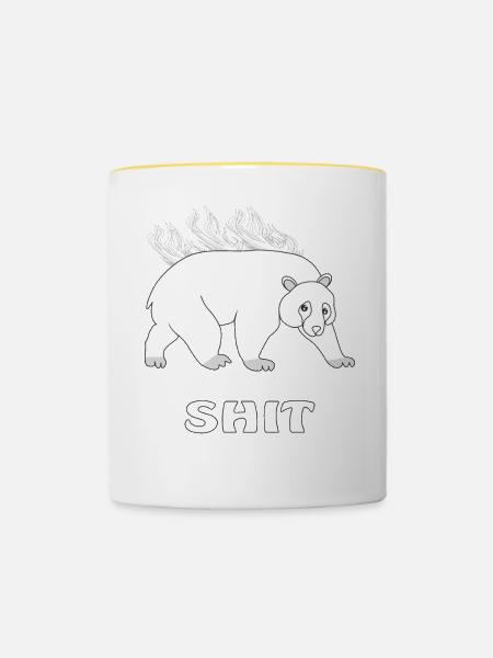EISBÄR SHIT - Tasse zweifarbig - Weiß/Gelb