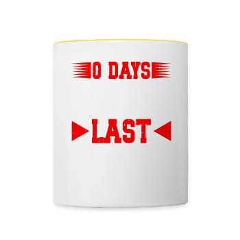 0 Days Since Last Accident 18 - Tasse zweifarbig - Weiß/Gelb - Vorne