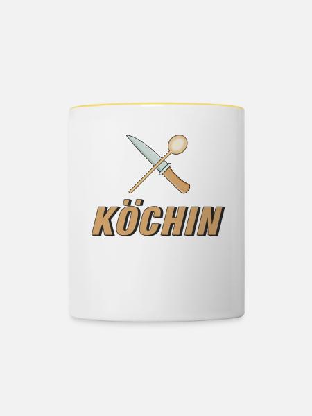 KÖCHIN - Tasse zweifarbig - Weiß/Gelb