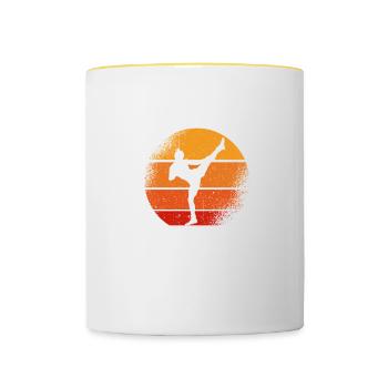 Kickboxen Kickboxer Kickboxing - Mug contrasté - blanc/jaune - Devant