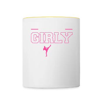 Kickboxen Kickboxer Kickboxing - Mug contrasté - blanc/jaune - Devant