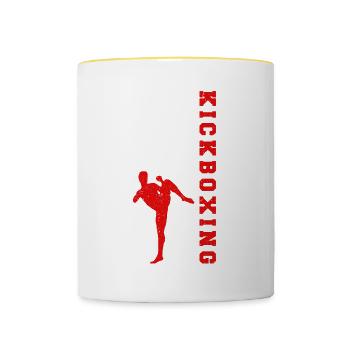 Kickboxen Kickboxer Kickboxing - Mug contrasté - blanc/jaune - Devant