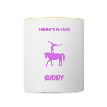 Voltigieren Reiten Dressurreiten - Tasse zweifarbig - Weiß/Gelb - Vorne