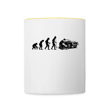 Mechatroniker Auto-Schrauber Elektriker - Tasse zweifarbig - Weiß/Gelb - Vorne