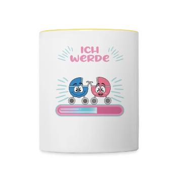 Cousine werden Cousine 2024 - Tasse zweifarbig - Weiß/Gelb - Vorne