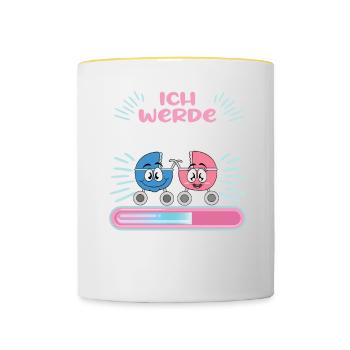 Mama 2024 werdende Mutter Schwangerschaft - Tasse zweifarbig - Weiß/Gelb - Vorne