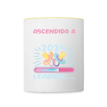 Schwester 2024 Hermana Mayor 2024 - Tasse zweifarbig - Weiß/Gelb - Vorne