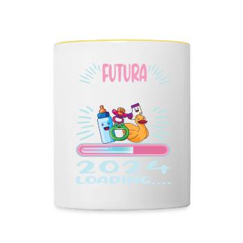 Zia 2024 Loading Tante 2024 - Tasse zweifarbig - Weiß/Gelb - Vorne