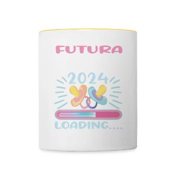 Zia 2024 Loading Tante 2024 - Tasse zweifarbig - Weiß/Gelb - Vorne
