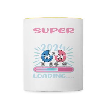 Nonna 2024 Loading Oma 2024 - Tasse zweifarbig - Weiß/Gelb - Vorne