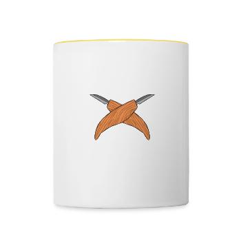 Wood Shining Wood Carving - Contrasting Mug - white/yellow - Front
