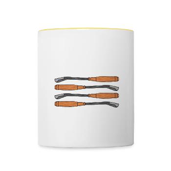 Wood Shining Wood Carving - Contrasting Mug - white/yellow - Front