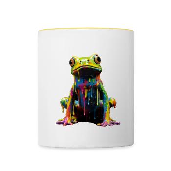 Rainbow Frog - Contrasting Mug - white/yellow - Front
