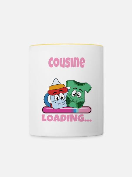 Cousine werden Cousine 2024 - Tasse zweifarbig - Weiß/Gelb