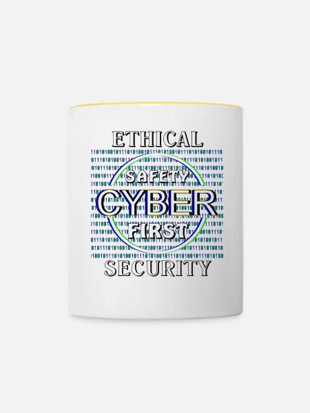 Ethical Cyber Security - Tasse zweifarbig - Weiß/Gelb